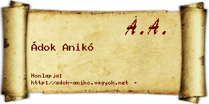 Ádok Anikó névjegykártya